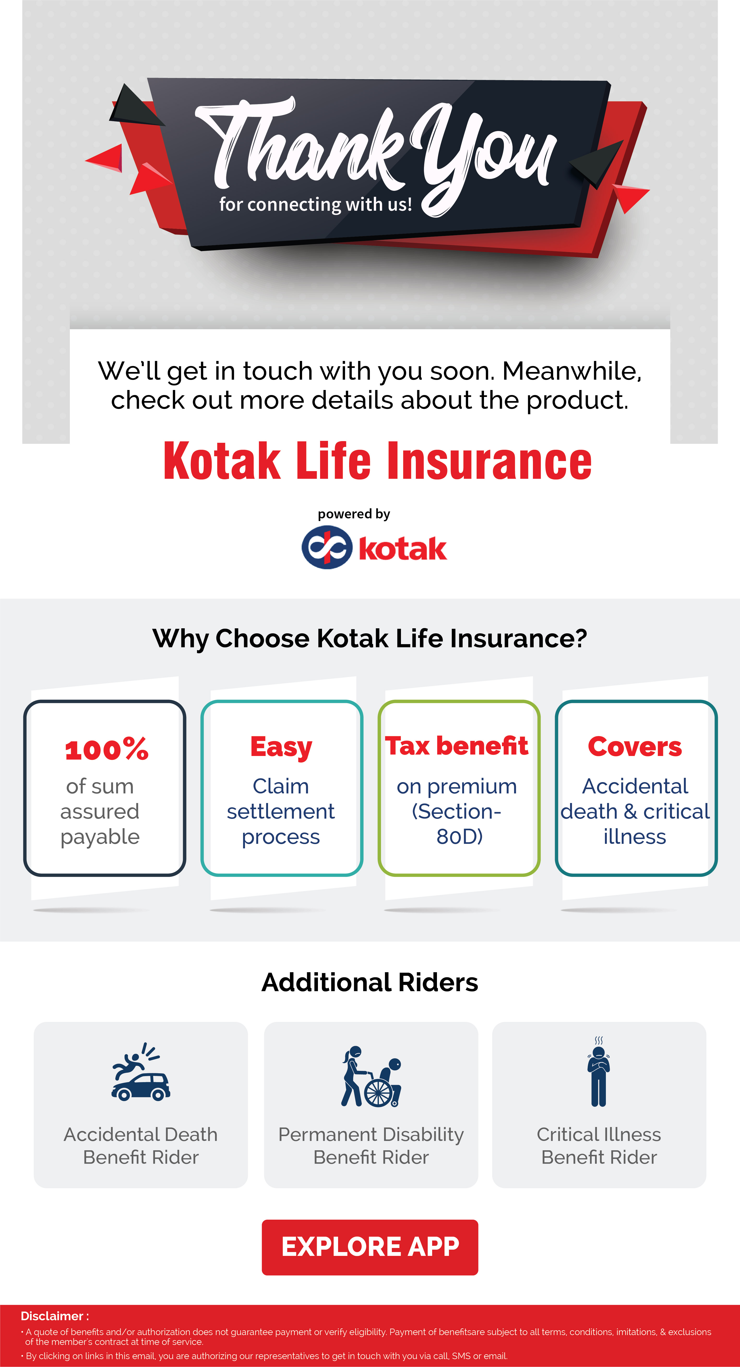 Kotak Insurance Thank You - fisdom